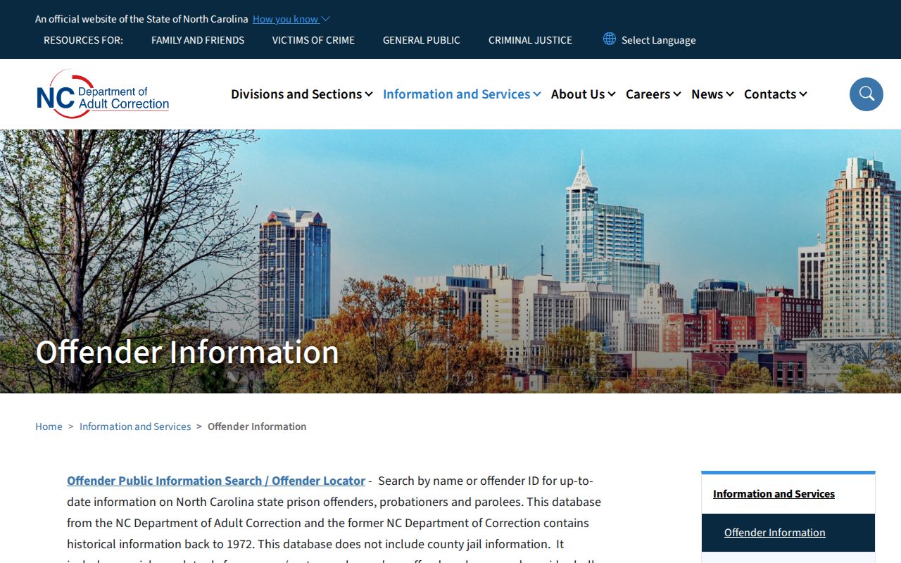 NCDAC Pasquotank Correctional Institution release search coverage