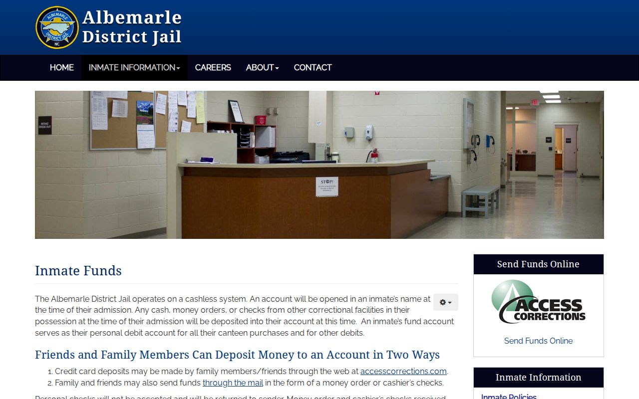 Camden County inmate release and transfer debit card procedure