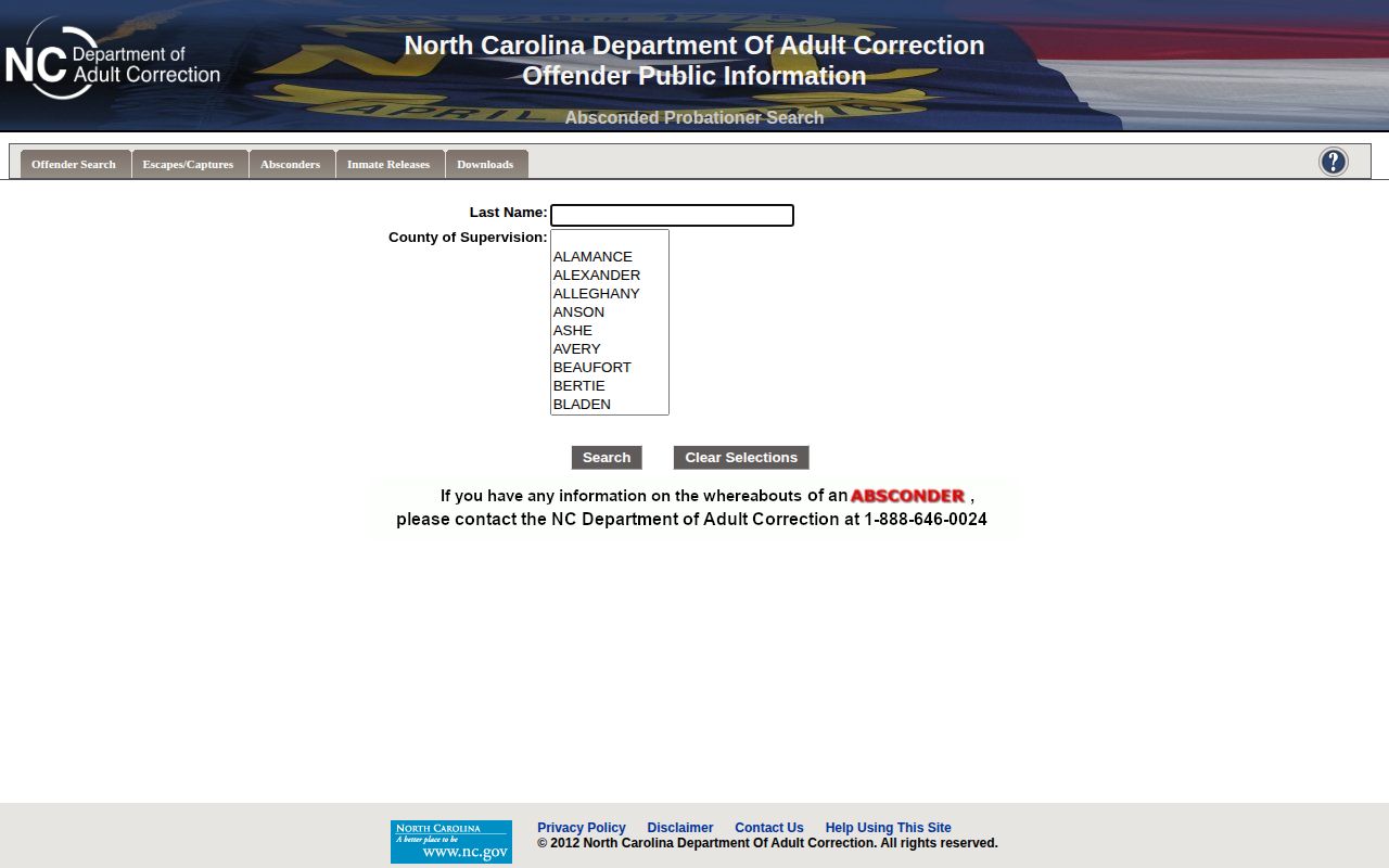 Camden County probation absconder search for post-release supervision